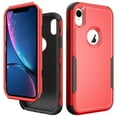 thumbnail image 1 of for iPhone XS/X Case, Hybrid Case Compatible with iPhone XS/X Case, Hybrid Heavy Duty Military Grade Full-Body Drop Shockproof Dustproof 3-Layers Rugged Protective Phone Cover, 
Red + Black, 1 of 7