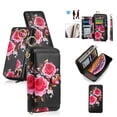 thumbnail image 1 of for iPhone XS / X Case with Wrist Strap, Detachable Wallet [Compatible with Magsafe] RFID Blocking Card Holder Slots Magnetic PU Leather Zipper Purse Cover with Ring Hook for Women,Black, 1 of 14