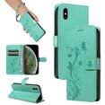 thumbnail image 1 of iPhone Xr Case Wallet with Cards Holder,Allytech Stylish Butterfly Embossed Shockproof Protective Flip Stand Cover for Girls Women Hand Wrist Wallet Case for Apple iPhone Xr - Green, 1 of 11