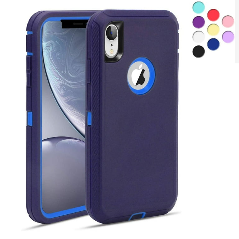iPhone Xr Heavy Duty Case Shock Proof Shatter Resistant 3 Layer Rubber Compatible for iPhone Xr Color Blue