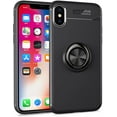 thumbnail image 1 of iPhone Xs Case,360 Degree Rotation Invisible Metal Ring Kickstand Protective Case Compatible Magnetic Car Mount Soft TPU Case Shockproof Anti-Scratch Ultra-Slim Cover,Black, 1 of 7