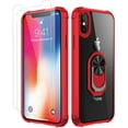 thumbnail image 1 of iPhone Xs MAX Case,[ Military Grade ] with [ Glass Screen Protector] 15ft. Drop Tested Protective Case | Kickstand | Compatible with Apple iPhone Xs MAX Case 6.5 inch -Red, 1 of 7