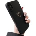 thumbnail image 1 of for iPhone Xs Max Case(2018 6.5"), Cute Bling Side Back Plated Love Heart with Full Lens Camera Cover Protection Soft Shockproof Anti-Fall Phone Case for iPhone Xs Max 6.5" 2018 - Black, 1 of 6