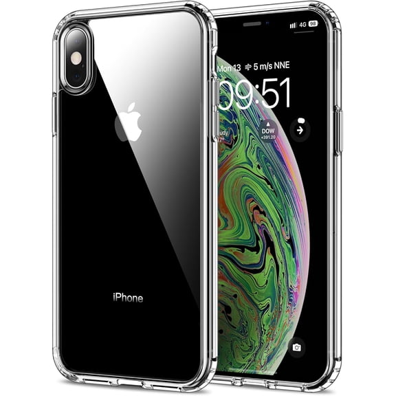 for iPhone Xs Max Case Clear [Anti-Yellowing] Anti-Scratch Transparent Hard Back and Soft Edge [Military Grade Drop Protection] Shockproof Phone Cover - Crystal Clear