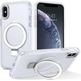 thumbnail image 1 of for iPhone Xs Max Case [Compatible with Magsafe], Translucent Matte Back Full Body Cover Anti-Scratch Shockproof Protective Phone Case for iPhone Xs Max 6.5", White, 1 of 17