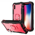 thumbnail image 1 of iPhone Xs Max Case and Cover 6.5 Inch 2018, Allytech 3 in 1 Hybrid Hard PC Soft Rubber Heavy Duty Shockproof Finger Ring Holder Kickstand Slim Case for iPhone XS Max 6.5", Black + Rose, 1 of 6