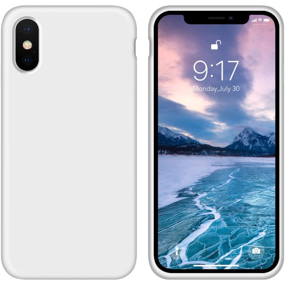 iPhone Xs Max Case - Liquid Silicone Phone 10 Pro Max Case, Full Body Slim Soft Microfiber Lining Protective iPhone Xs Max Case for Men/Women 6.5 Inch (Milky White)