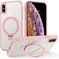thumbnail image 1 of for iPhone Xs Max Case  with Ring [Compatible with Magsafe], Full Body Protective Cover Slim Shockproof Kickstand Phone Case for Apple iPhone Xs Max 6.5", Pink, 1 of 17