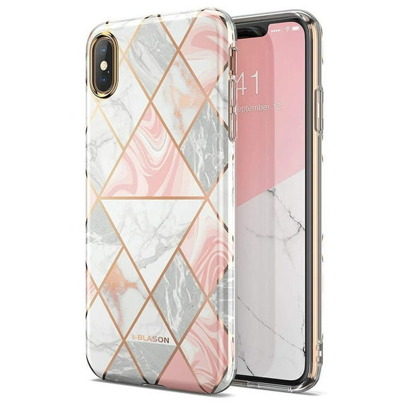 iPhone Xs Max Case, [Stylish Backing Design] i-Blason [Cosmo Lite] Premium Hybrid Slim Protective Bumper Case with Camera Protection for iPhone Xs Max 6.5 inch (2018 Release) (Marble)