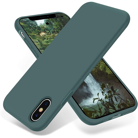iPhone Xs Max Case,Ultra Slim Fit iPhone Case Liquid Silicone Gel Cover with Full Body Protection Anti-Scratch Shockproof Case Compatible with iPhone Xs Max, [Upgraded Version] (Pine Green)