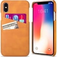 thumbnail image 1 of iPhone Xs Max Case Wallet Case Ultra Slim Vintage Synthetic Leather Card Case with 2 Card Slots Anti-Scratched Lightweight Protective Cover for iPhone Xs Max - Brown, 1 of 1