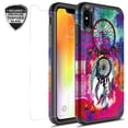 thumbnail image 1 of iPhone Xs Max Case With Tempered Glass Screen Protector, KAESAR Slim Hybrid Dual Layer Graphic Fashion Colorful Cover Armor Case for Apple iPhone X S Max (Dream Catcher), 1 of 5
