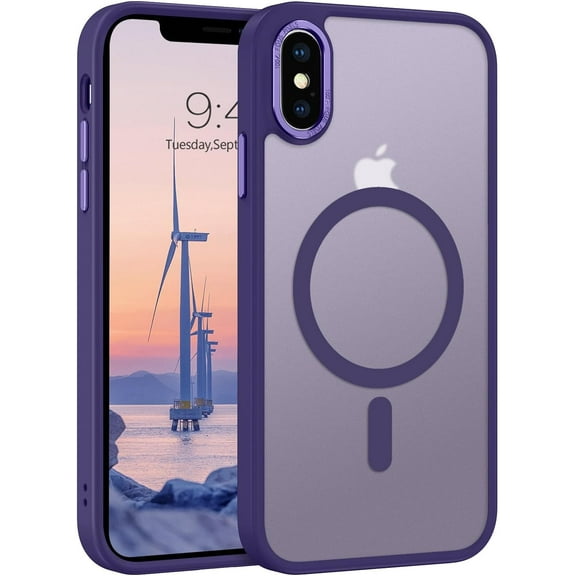 iPhone Xs Max Case, iPhone Xs Max Phone Case Compatible with Magsafe Translucent Matte Slim Anti-Scratch Non-Slip Military Grade Protective Magnetic iPhone Xs Max Case, Deep Purple