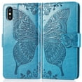 thumbnail image 1 of iPhone Xs Max Case, iPhone Xs Max Wallet Folio Case Magnetic Closure RFID Blocking Card Slots Kickstand Shockproof Absorption Double Protection Case for Apple iPhone Xs Max, Blue, 1 of 8