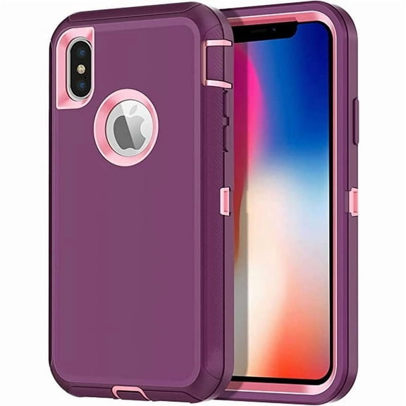 Entronix Heavy Duty Case Compatible with iPhone Xs Max, Shockproof Hard Cover, Purple