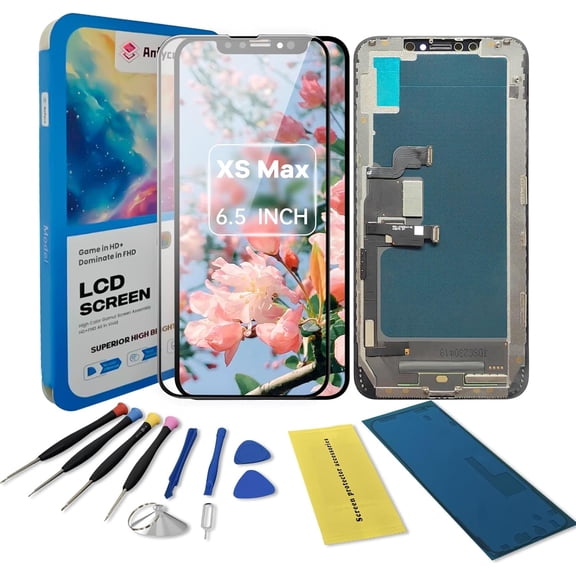 for iPhone Xs Max Screen Replacement kit,6.5" LCD Display 3D Touch Digitizer Assembly with Repair Tools, Screen Protector, Frame Adhesive (Model A1921, A2101, A2102, A2103, A2104)