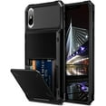 thumbnail image 1 of for iPhone Xs Wallet Case iPhone X Cover Credit Card Holder 4-Card Slot Scratch Resistant Dual Layer Protective Bumper Rugged TPU Rubber Armor Hard Shell Cover for iPhone X XS 10 10S Black, 1 of 6