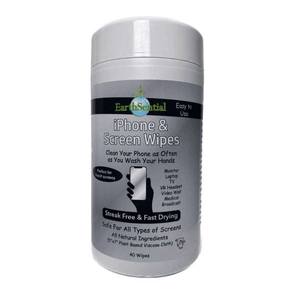 iPhone and Screen Cleaning Wipes by Earthsential 40 Count 100% All Natural