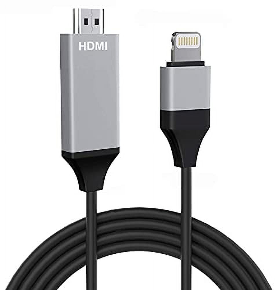 iPhone to TV HDMI Cable, MFi Certified Lightning to HDMI Cord for  iPhone/iPad/iPod on TV/Projector/Monitor, 6.6ft