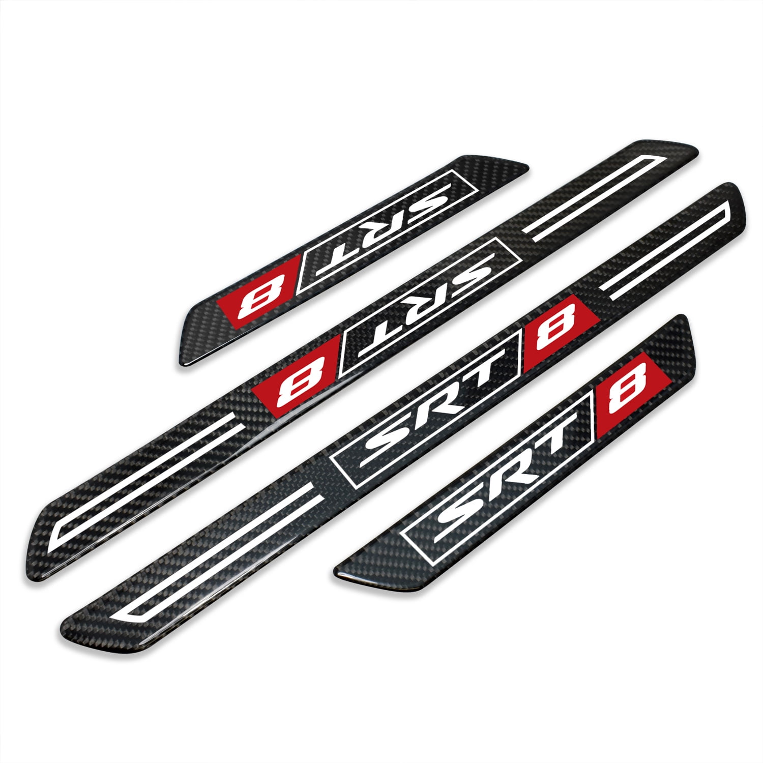 iPick Image for SRT-8 Logo Black Real Carbon Fiber 4 Pcs Universal