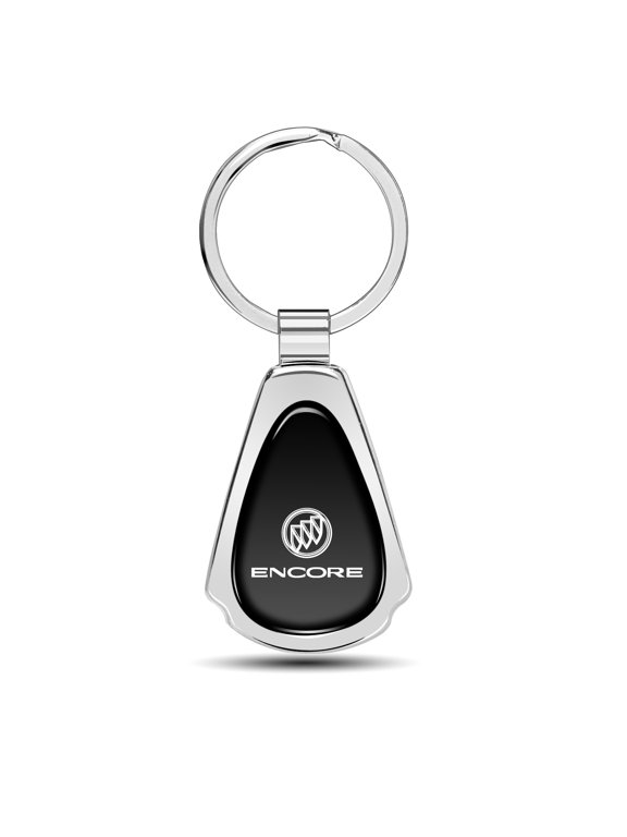 for Buick Encore Black Dome Chrome Metal Teardrop Key Chain, Official Licensed