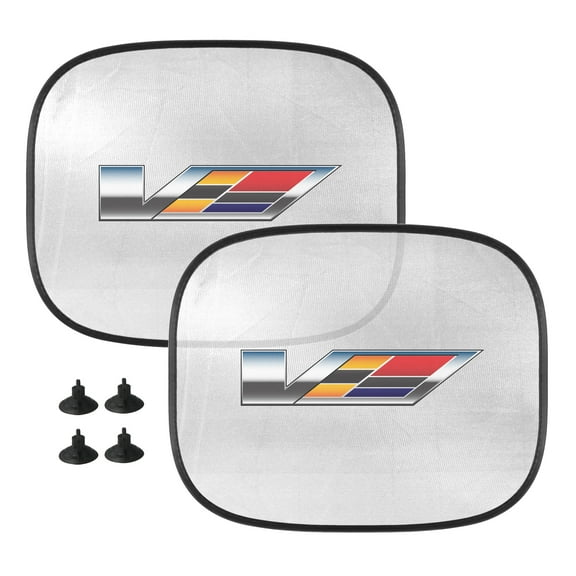 iPick Image for Cadillac V Logo Logo Car Side Window Mesh Sun Shades for Baby Children UV Protection, 2 Pack, Official Licensed