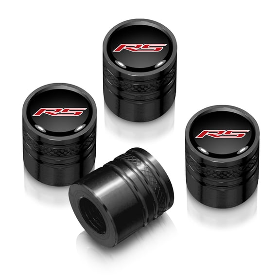 iPick Image for Chevrolet Camaro SS Logo in Black on Black Aluminum Cylinder-Style Tire Valve Stem Caps, Official Licensed