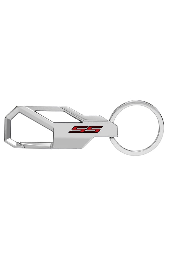 for Chevrolet Camaro SS Silver Carabiner-style Snap Hook Metal Key Chain, Official Licensed