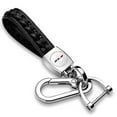 thumbnail image 1 of iPick Image for Chevrolet Camaro ZL1 Braided Rope Style Genuine Black Leather Key Chain, Official Licensed, 1 of 7