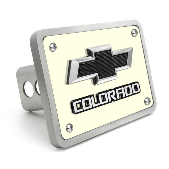 iPick Image for Chevrolet Colorado 3D Logo Glow in the Dark Luminescent Billet Aluminum 2 inch Tow Hitch Cover, Official Licensed