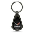 thumbnail image 1 of iPick Image for Chevrolet Corvette C7 Black Dome Gunmetal Black Metal Teardrop Key Chain, Official Licensed, 1 of 7