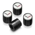 thumbnail image 1 of iPick Image for Chevrolet Corvette C7 Logo in White on Black Aluminum Cylinder-Style Tire Valve Stem Caps, Official Licensed, 1 of 4