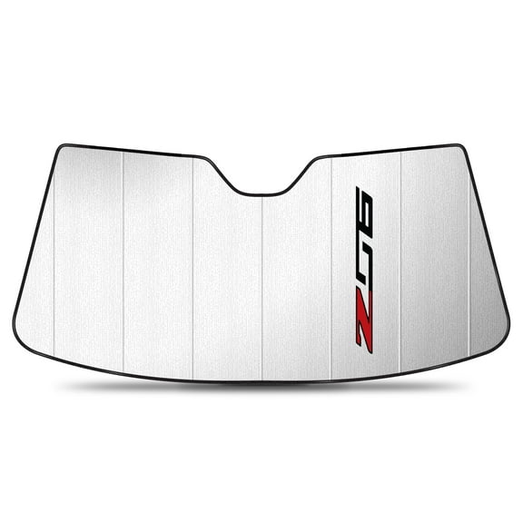 iPick Image for Chevrolet Corvette C7 Z06 Logo 2014 to 2019 Custom Fit Silver Folding Windshield SunShade, Official Licensed