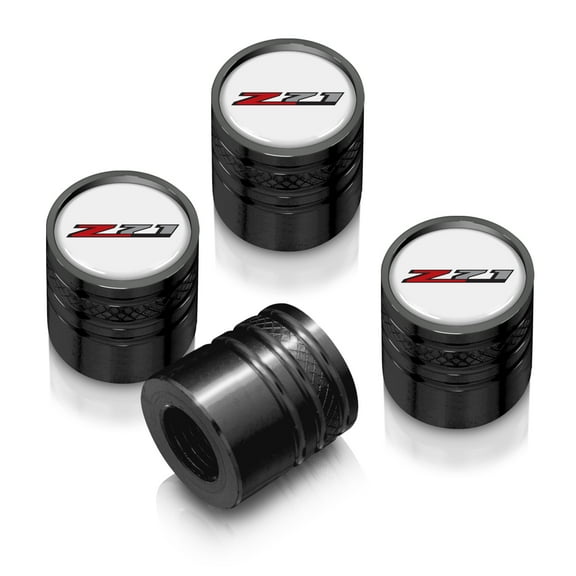 iPick Image for Chevrolet Z71 Logo in White on Black Aluminum Cylinder-Style Tire Valve Stem Caps, Official Licensed