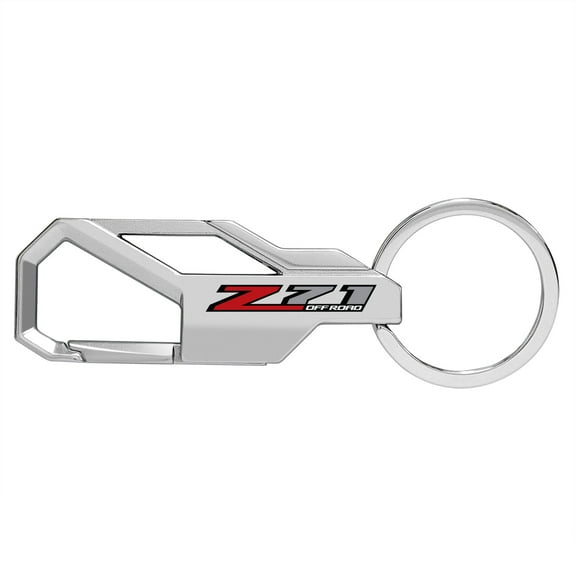 iPick Image for Chevrolet Z71 Off Road Silver Carabiner-style Snap Hook Metal Key Chain, Official Licensed