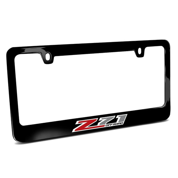 iPick Image for Chevrolet Z71 UV LED Printed on Black Metal License Plate Frame, Official Licensed