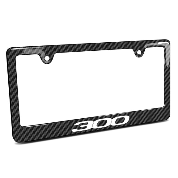 iPick Image for Chrysler 300 Black Carbon Fiber Look ABS Plastic License Plate Frame, Official Licensed