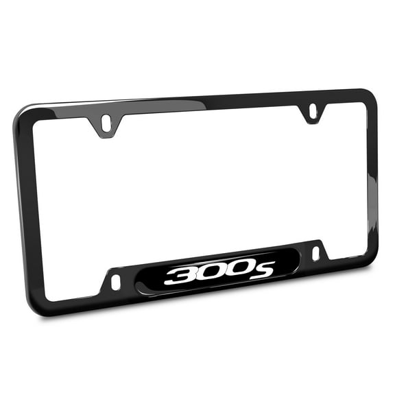 iPick Image for Chrysler 300S Black Insert Black Stainless Steel License Plate Frame, Official Licensed