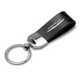 thumbnail image 1 of iPick Image for Chrysler Logo Black Real Leather Loop Strap Chrome Metal Key Chain, Official Licensed, 1 of 5