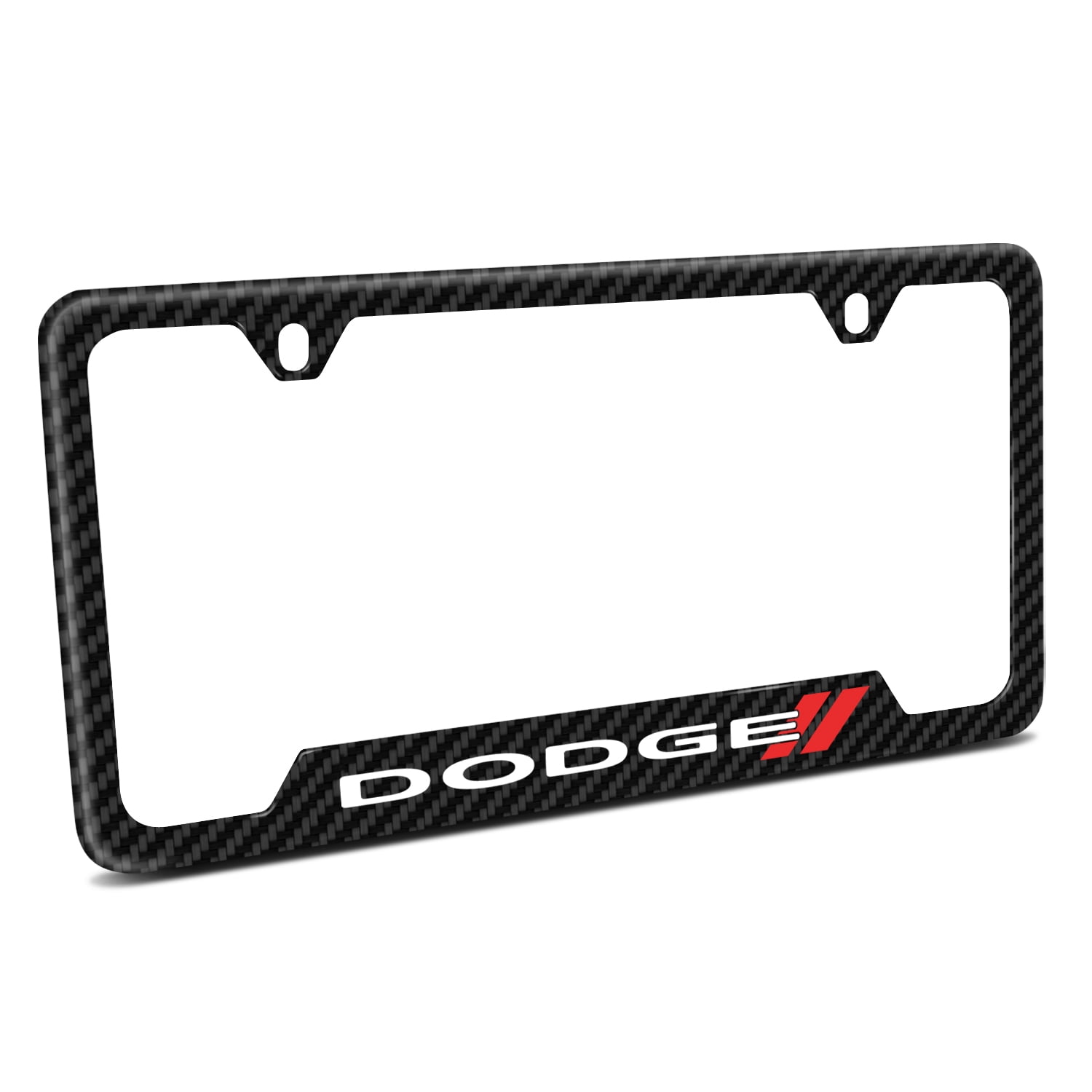 iPick Image for Dodge Black Carbon Fiber Texture ABS Plastic 50 States License Plate Frame, Official Licensed