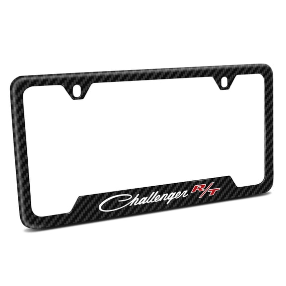 iPick Image for Dodge Challenger R/T Classic Black Carbon Fiber Texture ABS Plastic 50 States License Plate Frame, Official Licensed