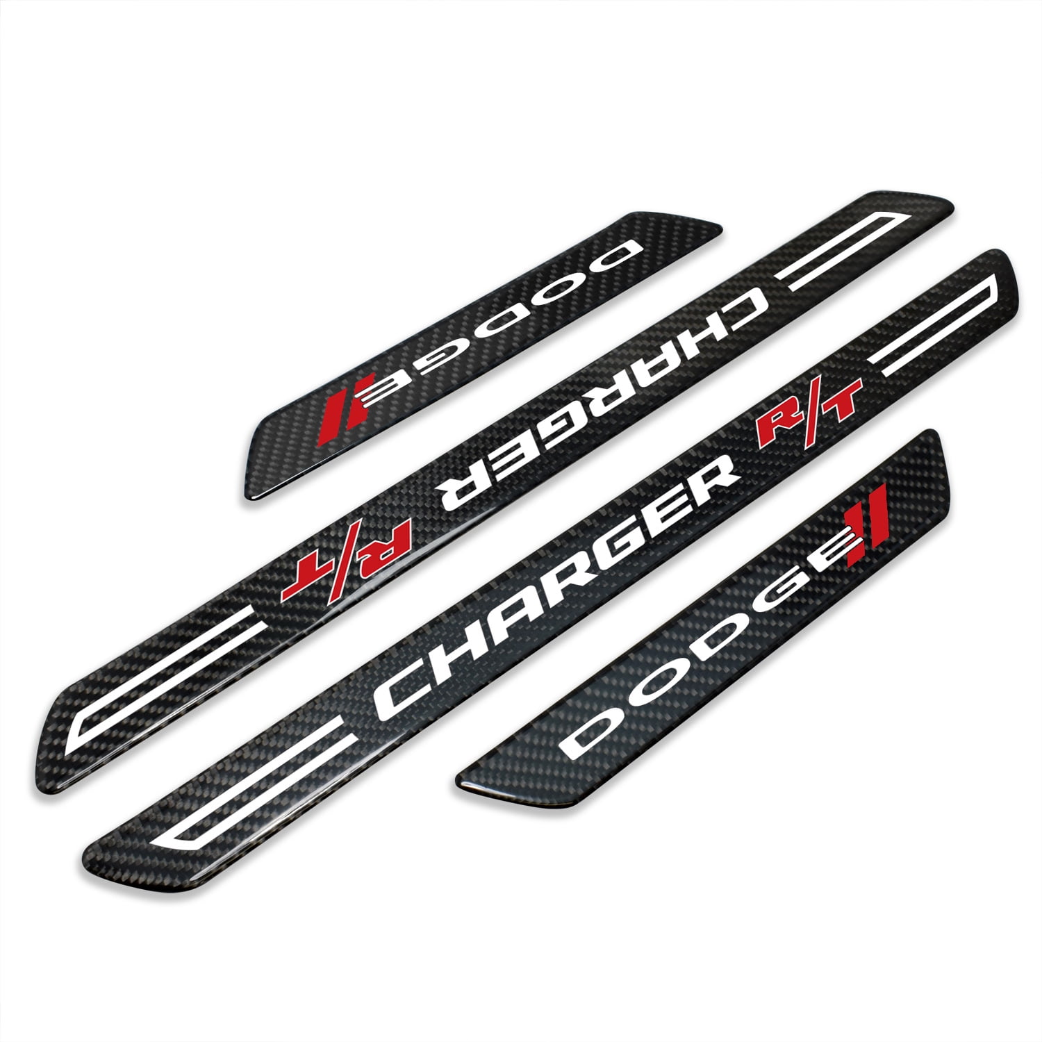 iPick Image Dodge Charger R/T Carbon Fiber Car Door Sill Protectors, 4 ...