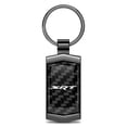 thumbnail image 1 of iPick Image for Dodge SRT Logo Real Black Carbon Fiber Gunmetal Black Metal Case Key Chain, Official Licensed, 1 of 5