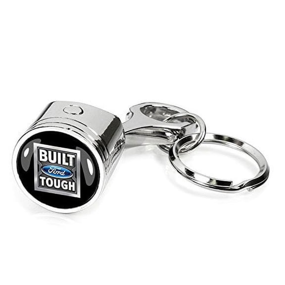 iPick Image for Ford Built-Ford-Tough Chrome Finish Engine Piston and Rod Metal Key Chain, Official Licensed