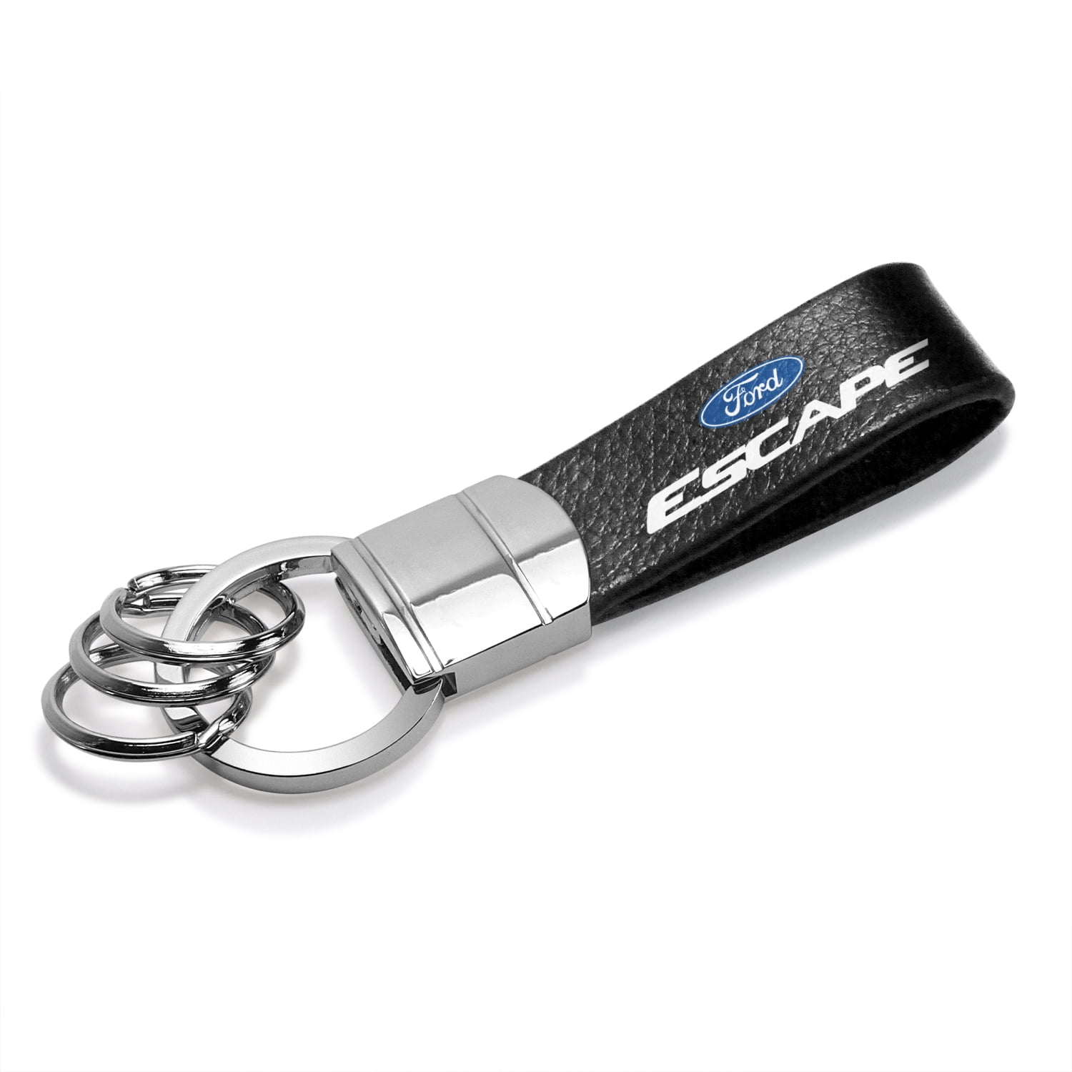 iPick Image for Ford Escape Black Real Leather Strap Chrome Round Hook ...