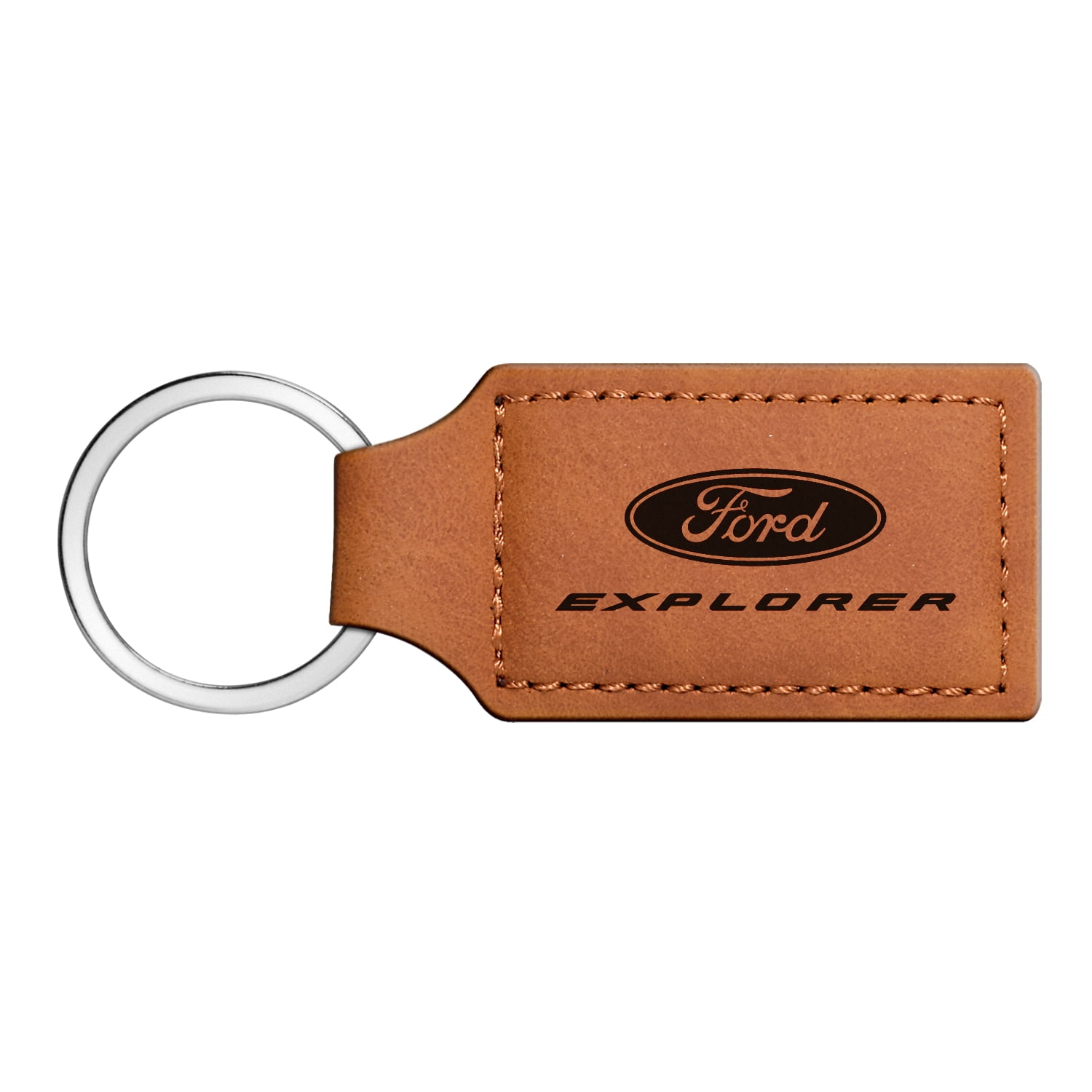 iPick Image for Ford Explorer Rectangular Brown Leather Key Chain ...