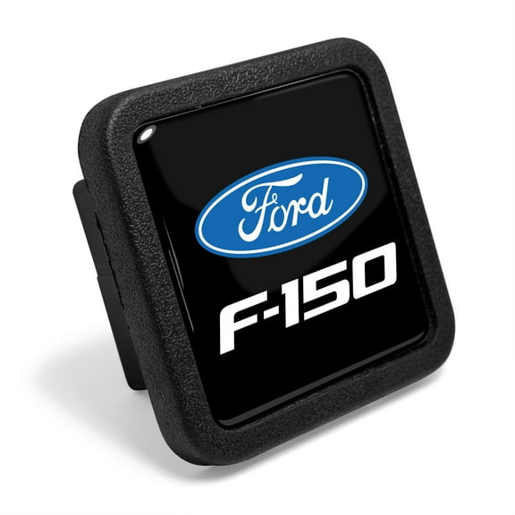 iPick Image for Ford F-150 Black Rubber Heavy-Duty 2" Trailer Tow Hitch Receiver Cover for Class 3 and Class 4, Official Licensed