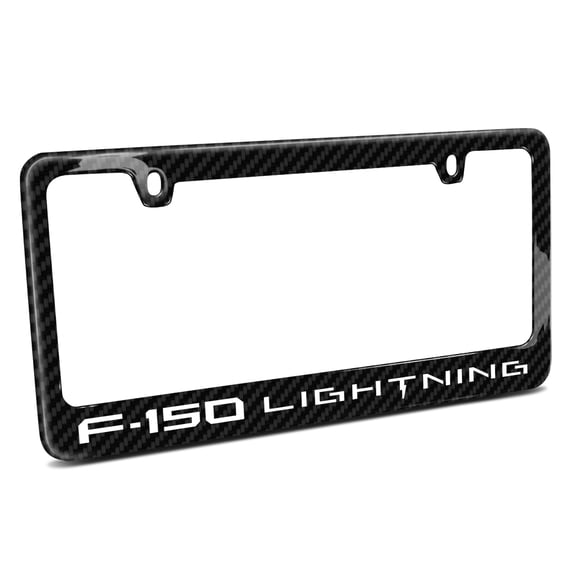 iPick Image for Ford F-150 Lightning Black Real Carbon Fiber License Plate Frame, Official Licensed