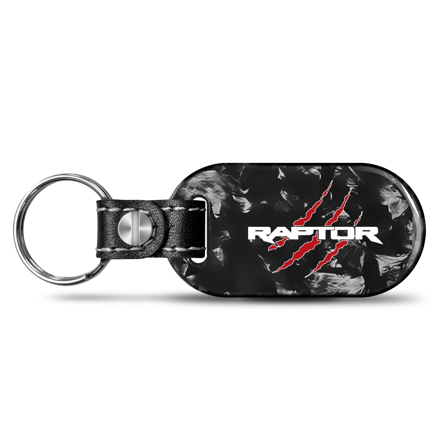 iPick Image for Ford F-150 Raptor Claw Marks LED Printed on Real Forged Carbon Fiber Tag Style Key Chain, Official Licensed