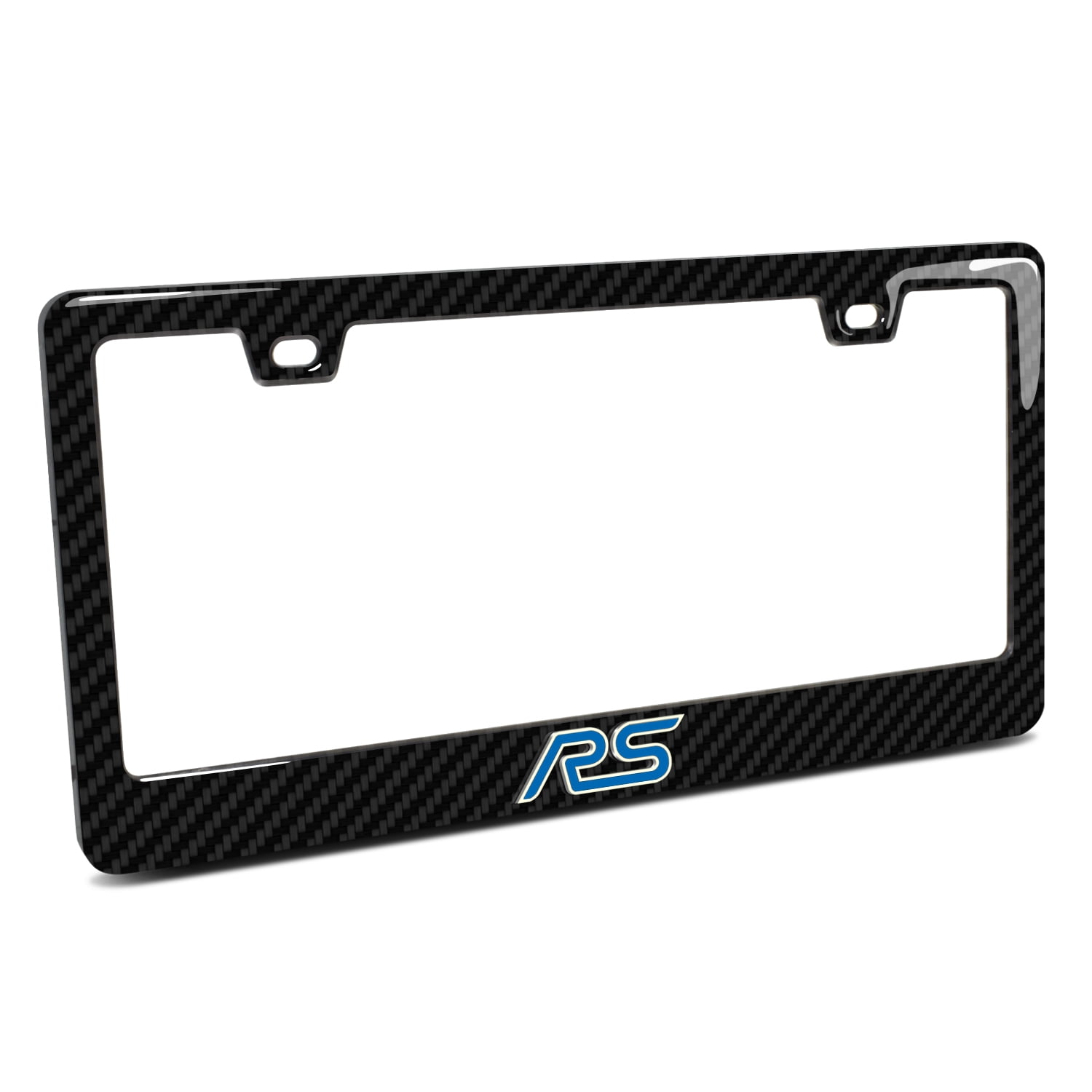 iPick Image for Ford Focus RS 3D Night Glow Luminescent Logo on Real Carbon Fiber ABS License Plate Frame, Official Licensed